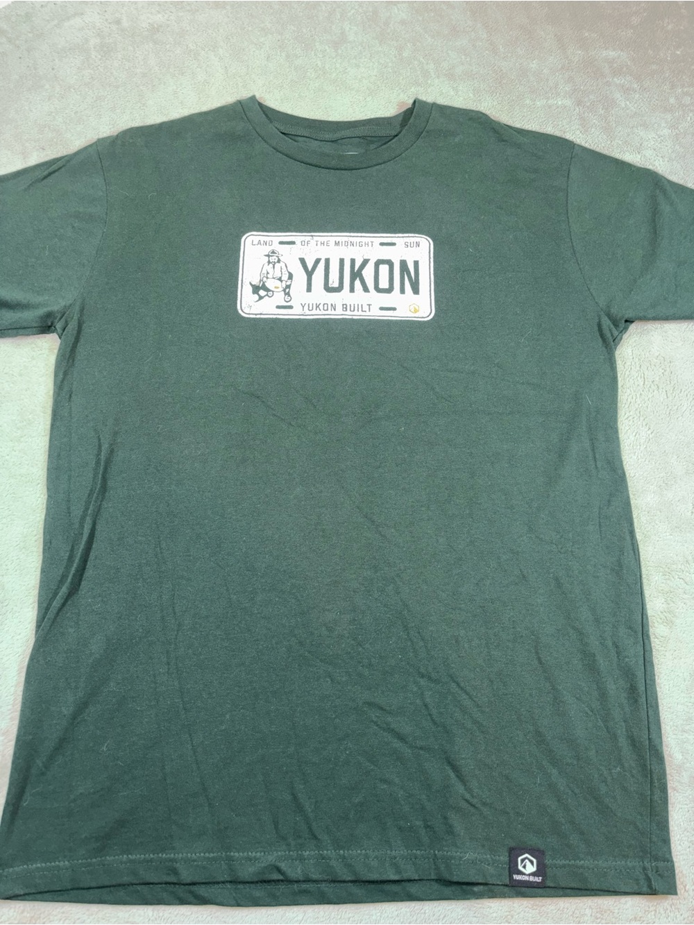 Yukon Built Pine Green License Plate Graphic Tee Shirt Unisex L